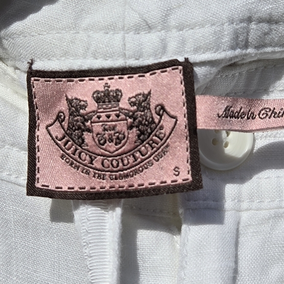 Juicy Couture Linen Adjustable Length Drawstring Wide Leg Trouser Pants Sz Small - Picture 9 of 10